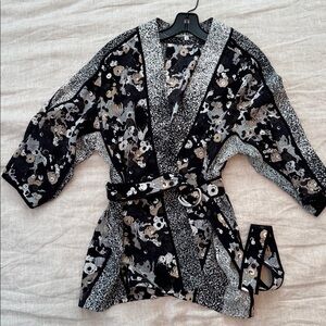 Kenzo Kimono Style Belted Blouse, FR 38